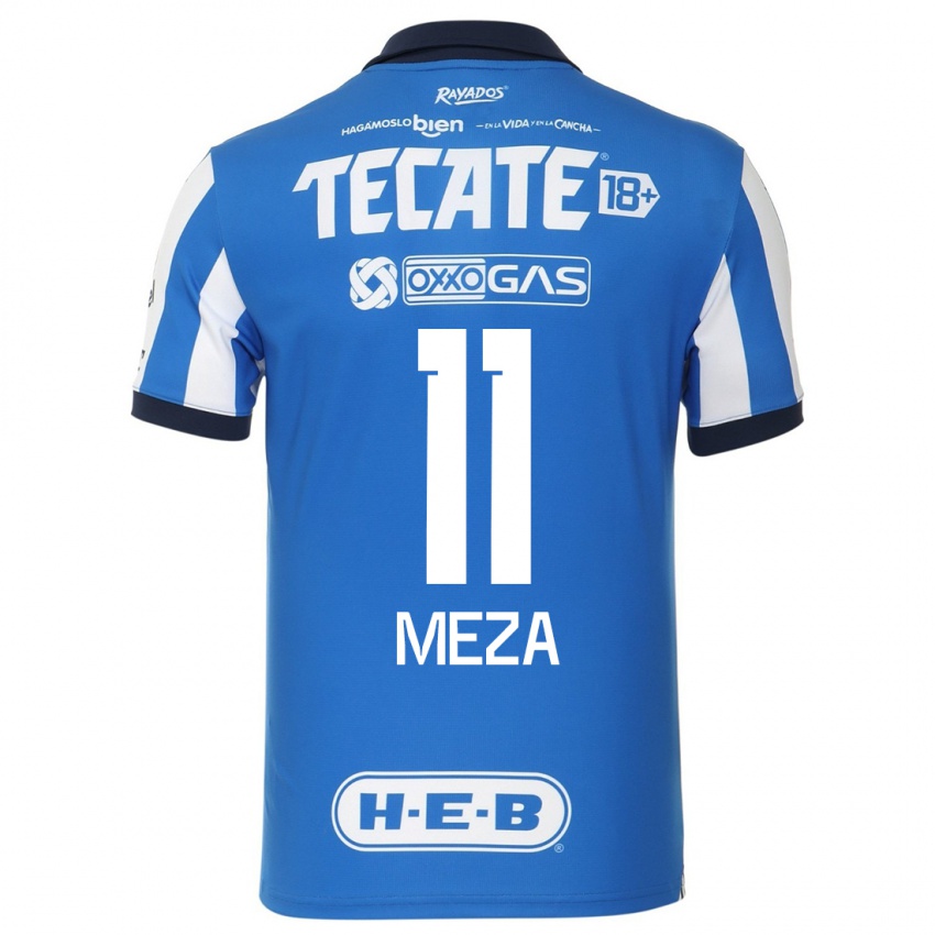 Mænd Maximiliano Meza #11 Blå Hvid Hjemmebane Spillertrøjer 2023/24 Trøje T-Shirt