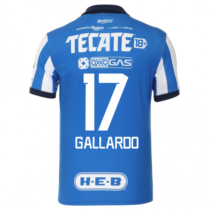 Mænd Jesus Gallardo #17 Blå Hvid Hjemmebane Spillertrøjer 2023/24 Trøje T-Shirt
