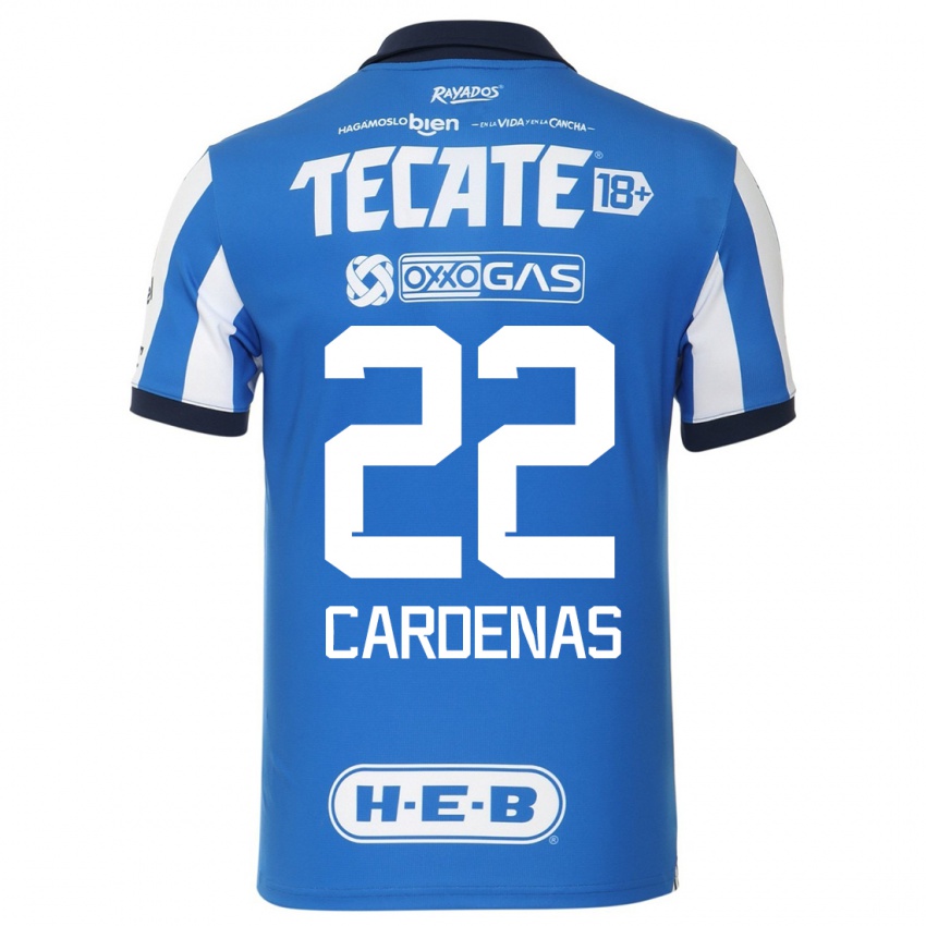 Mænd Luis Cardenas #22 Blå Hvid Hjemmebane Spillertrøjer 2023/24 Trøje T-Shirt