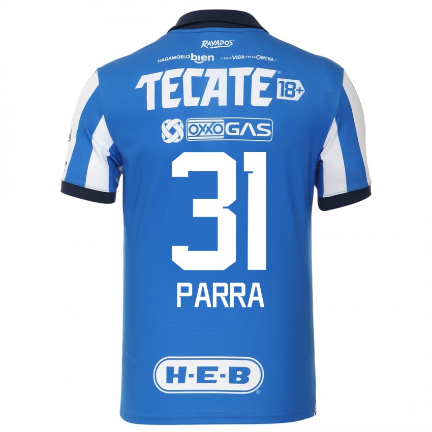 Mænd Daniel Parra #31 Blå Hvid Hjemmebane Spillertrøjer 2023/24 Trøje T-Shirt