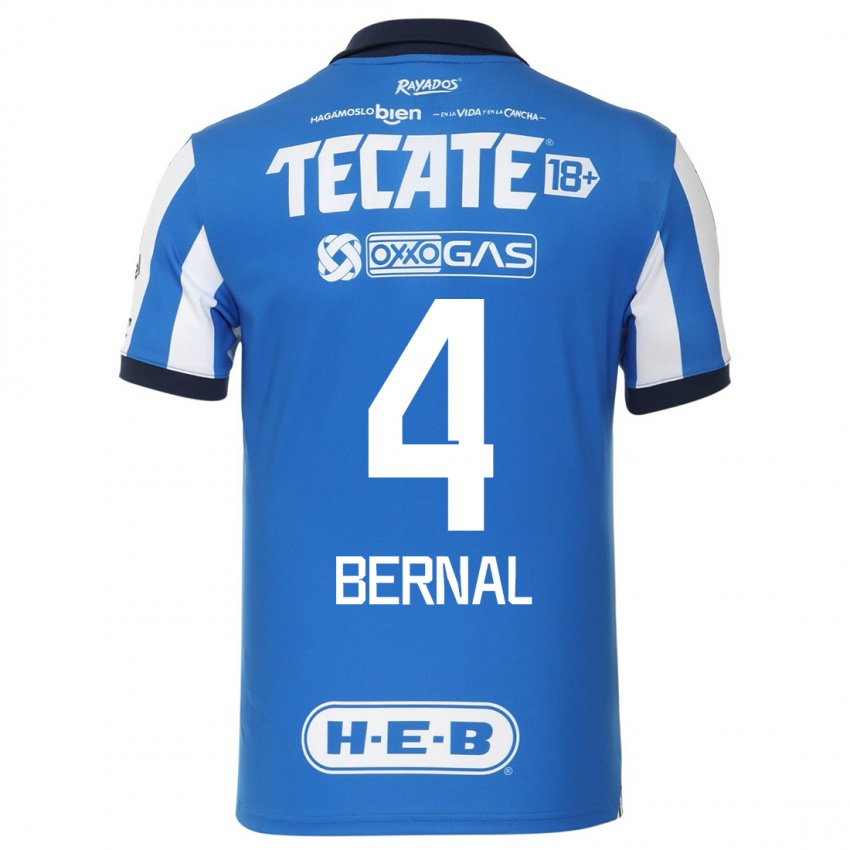 Mænd Rebeca Bernal #4 Blå Hvid Hjemmebane Spillertrøjer 2023/24 Trøje T-Shirt
