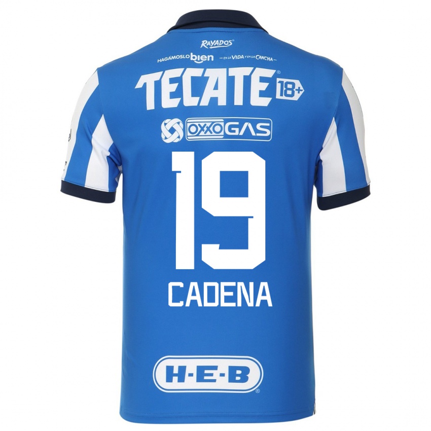 Mænd Mariana Cadena #19 Blå Hvid Hjemmebane Spillertrøjer 2023/24 Trøje T-Shirt