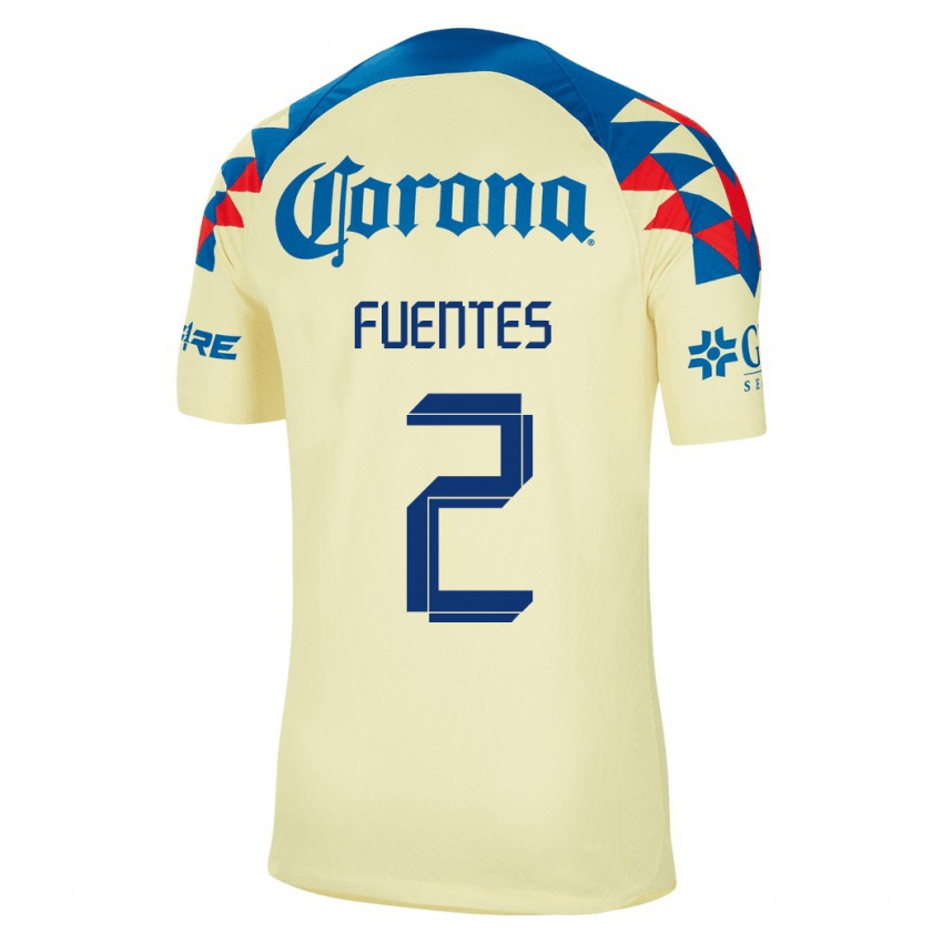 Mænd Luis Fuentes #2 Gul Hjemmebane Spillertrøjer 2023/24 Trøje T-Shirt