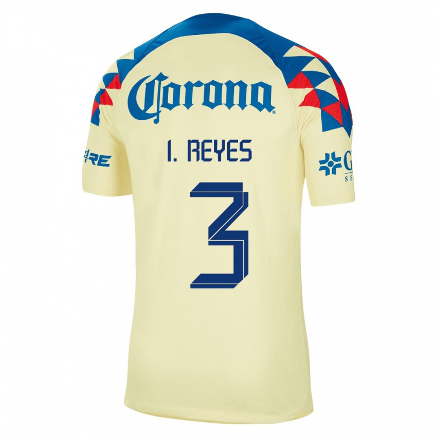 Mænd Israel Reyes #3 Gul Hjemmebane Spillertrøjer 2023/24 Trøje T-Shirt