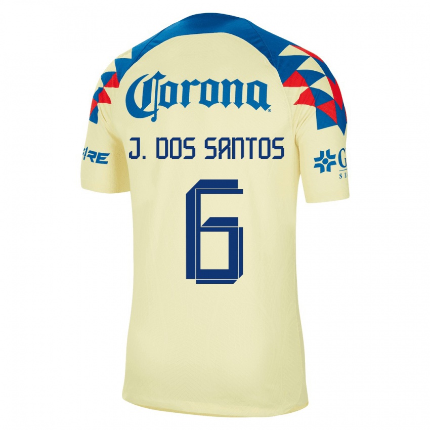 Mænd Jonathan Dos Santos #6 Gul Hjemmebane Spillertrøjer 2023/24 Trøje T-Shirt