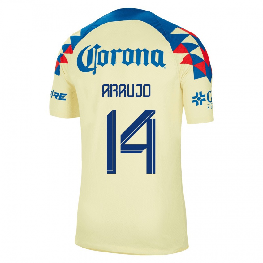 Mænd Nestor Araujo #14 Gul Hjemmebane Spillertrøjer 2023/24 Trøje T-Shirt