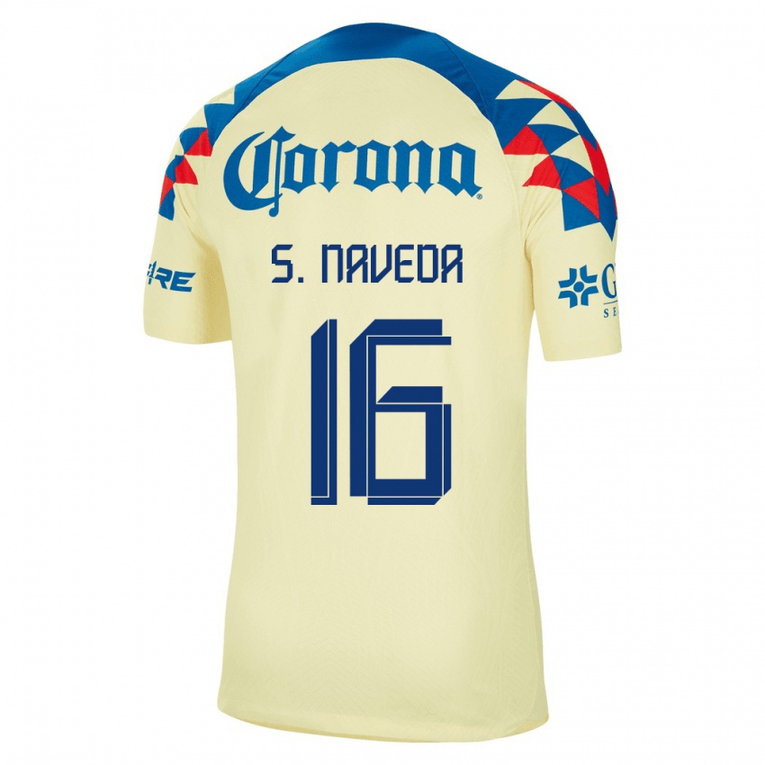 Mænd Santiago Naveda #16 Gul Hjemmebane Spillertrøjer 2023/24 Trøje T-Shirt