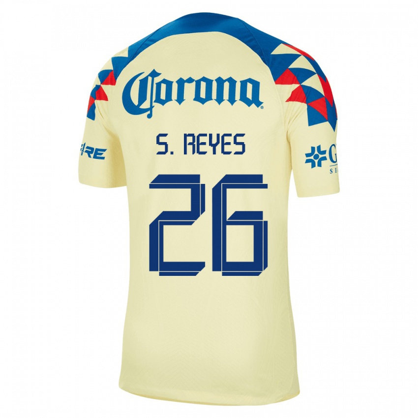Mænd Salvador Reyes #26 Gul Hjemmebane Spillertrøjer 2023/24 Trøje T-Shirt
