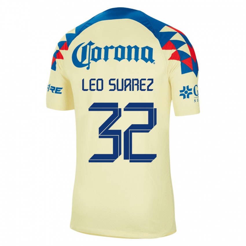 Mænd Leo Suarez #32 Gul Hjemmebane Spillertrøjer 2023/24 Trøje T-Shirt