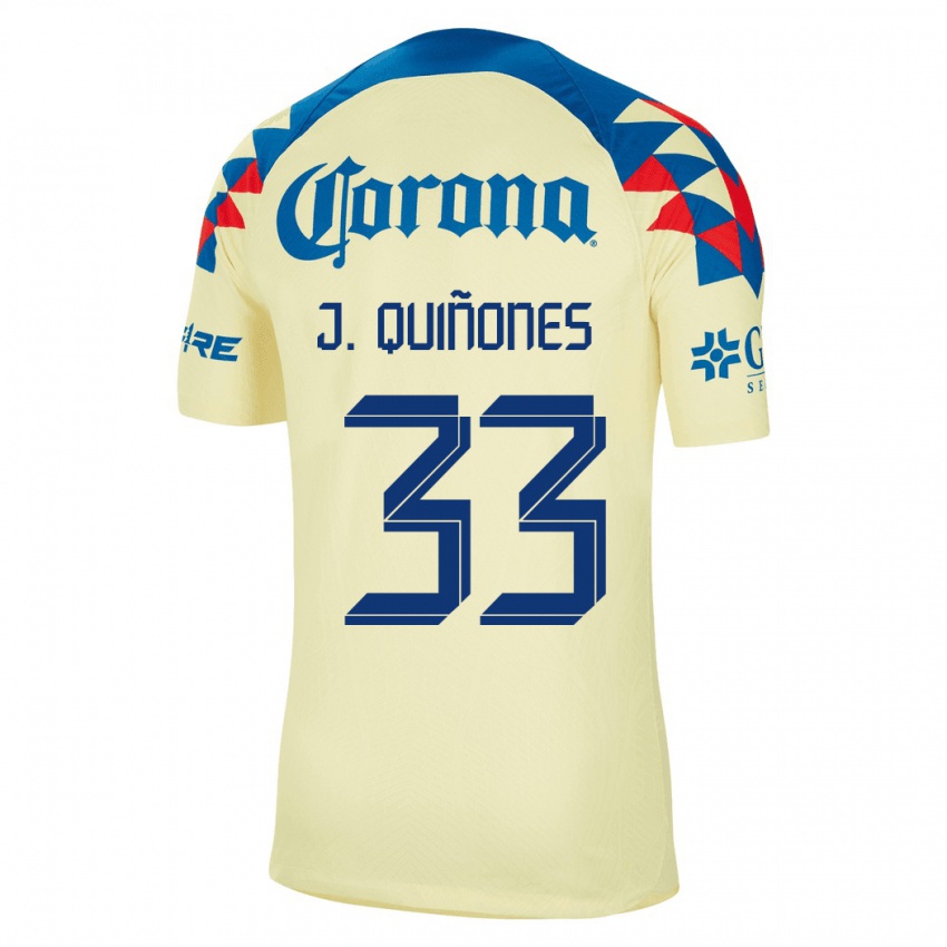 Mænd Julián Quiñones #33 Gul Hjemmebane Spillertrøjer 2023/24 Trøje T-Shirt