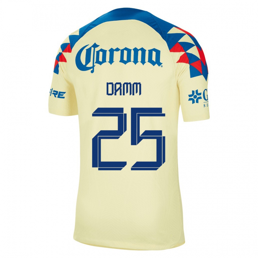 Mænd Jurgen Damm #25 Gul Hjemmebane Spillertrøjer 2023/24 Trøje T-Shirt