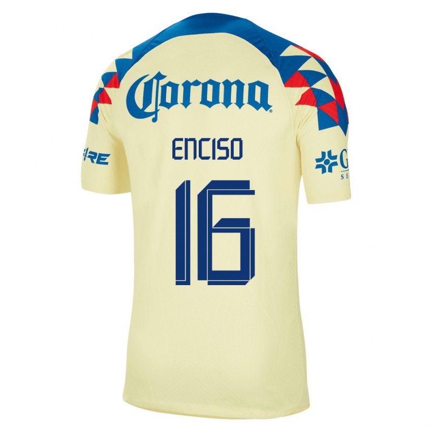 Mænd Sabrina Enciso #16 Gul Hjemmebane Spillertrøjer 2023/24 Trøje T-Shirt
