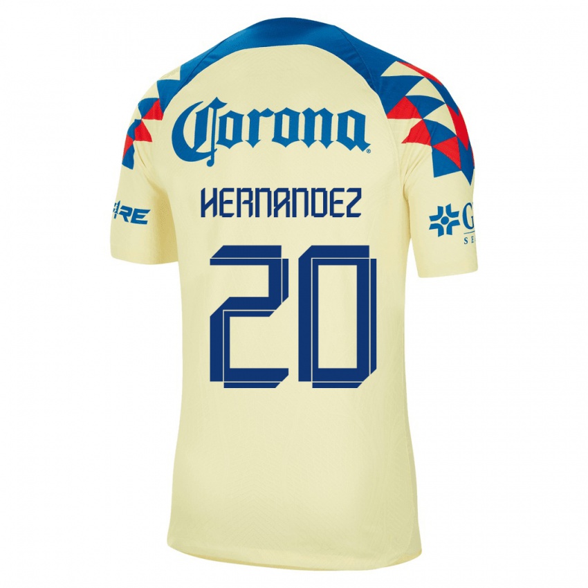 Mænd Nicki Hernandez #20 Gul Hjemmebane Spillertrøjer 2023/24 Trøje T-Shirt