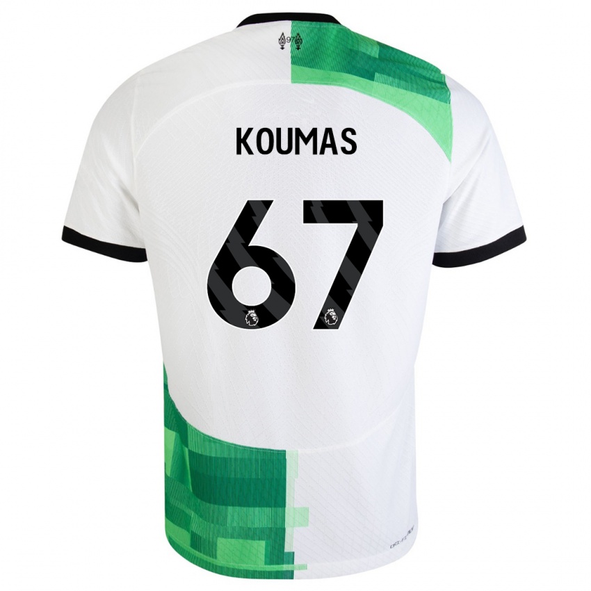 Mænd Lewis Koumas #67 Hvid Grøn Udebane Spillertrøjer 2023/24 Trøje T-Shirt