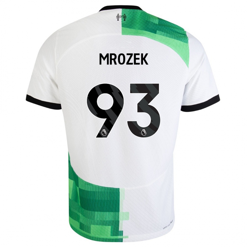 Mænd Fabian Mrozek #93 Hvid Grøn Udebane Spillertrøjer 2023/24 Trøje T-Shirt