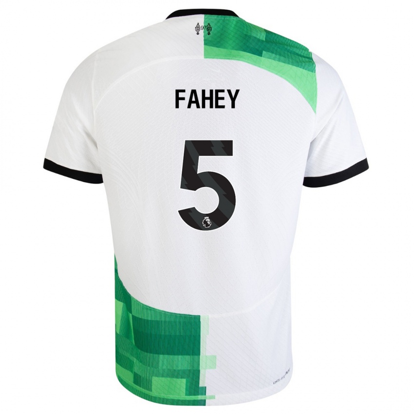 Mænd Niamh Fahey #5 Hvid Grøn Udebane Spillertrøjer 2023/24 Trøje T-Shirt