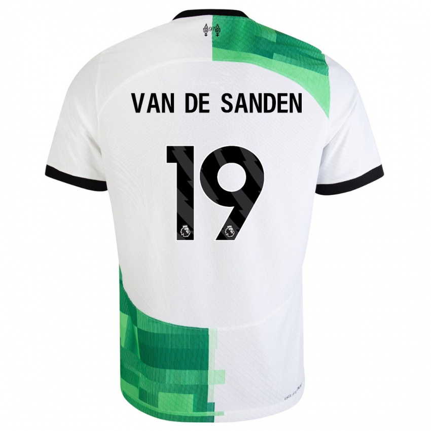 Mænd Shanice Van De Sanden #19 Hvid Grøn Udebane Spillertrøjer 2023/24 Trøje T-Shirt