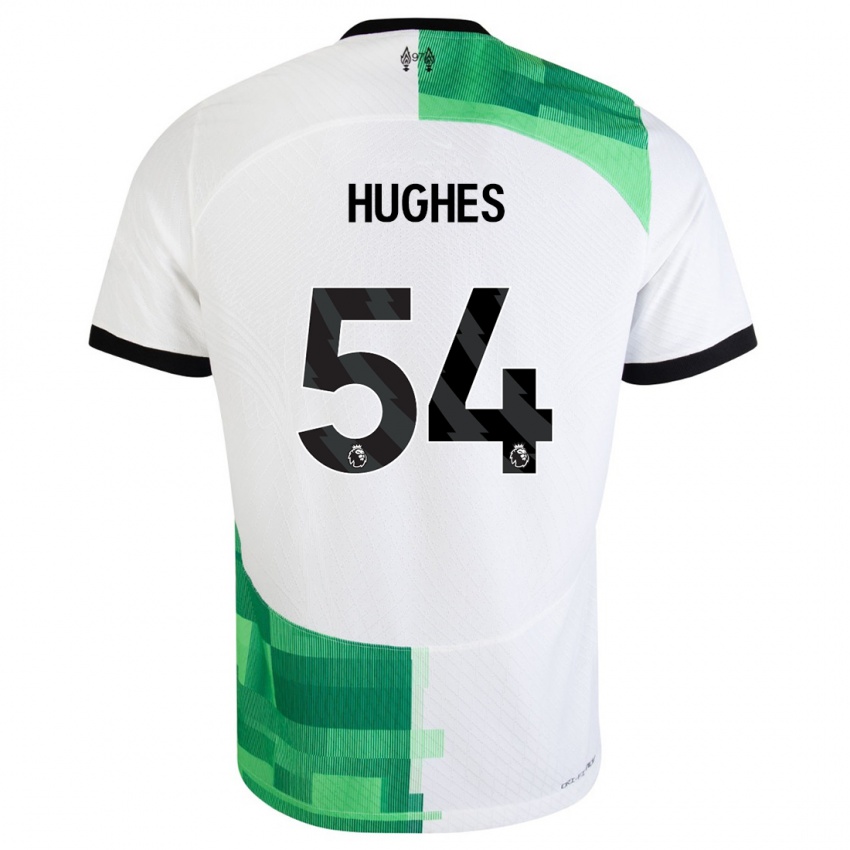 Mænd Liam Hughes #54 Hvid Grøn Udebane Spillertrøjer 2023/24 Trøje T-Shirt