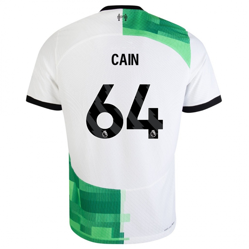 Mænd Jake Cain #64 Hvid Grøn Udebane Spillertrøjer 2023/24 Trøje T-Shirt