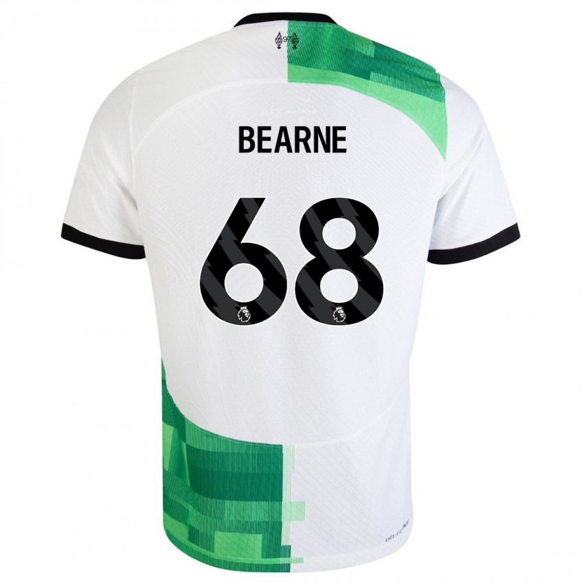 Mænd Jack Bearne #68 Hvid Grøn Udebane Spillertrøjer 2023/24 Trøje T-Shirt