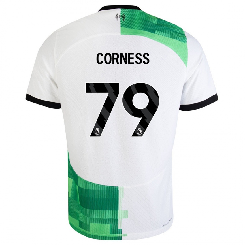 Mænd Dominic Corness #79 Hvid Grøn Udebane Spillertrøjer 2023/24 Trøje T-Shirt