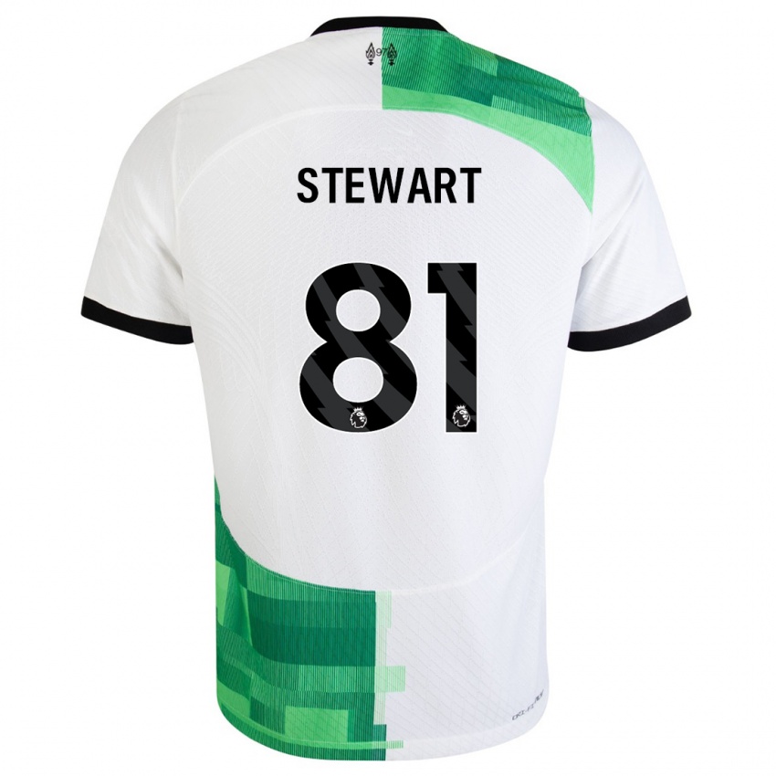Mænd Layton Stewart #81 Hvid Grøn Udebane Spillertrøjer 2023/24 Trøje T-Shirt