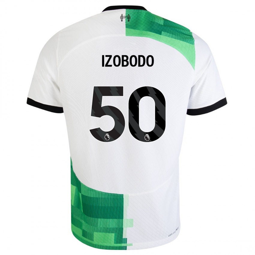Mænd Elijah Izobodo John #50 Hvid Grøn Udebane Spillertrøjer 2023/24 Trøje T-Shirt