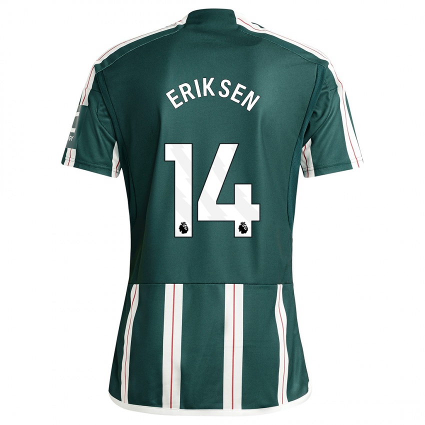 Mænd Christian Eriksen #14 Mørkegrøn Udebane Spillertrøjer 2023/24 Trøje T-Shirt