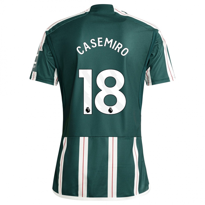 Mænd Casemiro #18 Mørkegrøn Udebane Spillertrøjer 2023/24 Trøje T-Shirt