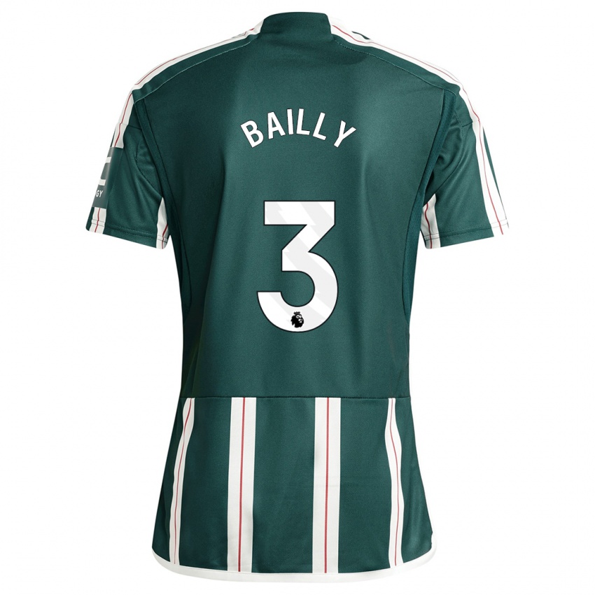 Mænd Eric Bailly #3 Mørkegrøn Udebane Spillertrøjer 2023/24 Trøje T-Shirt