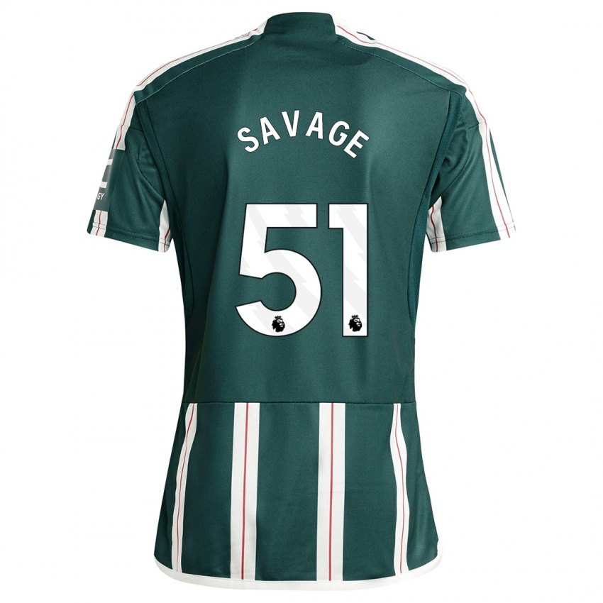 Mænd Charlie Savage #51 Mørkegrøn Udebane Spillertrøjer 2023/24 Trøje T-Shirt