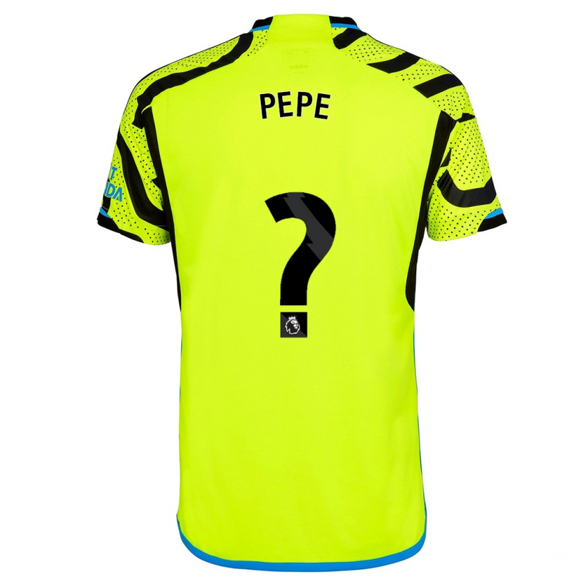 Mænd Nicolas Pepe #0 Gul Udebane Spillertrøjer 2023/24 Trøje T-Shirt