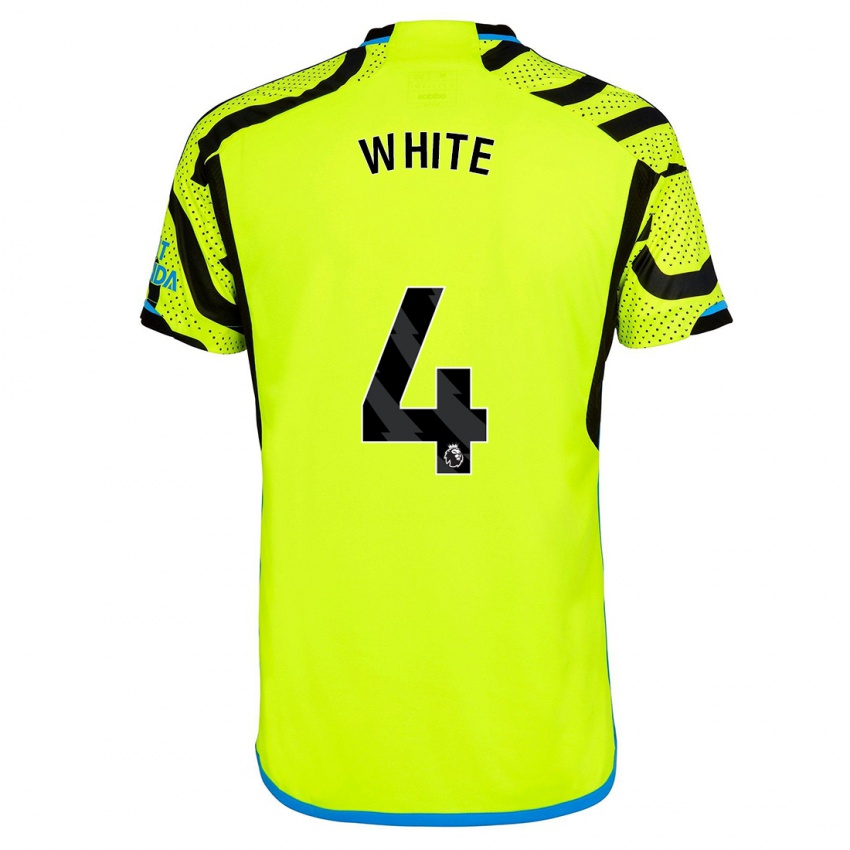 Mænd Ben White #4 Gul Udebane Spillertrøjer 2023/24 Trøje T-Shirt