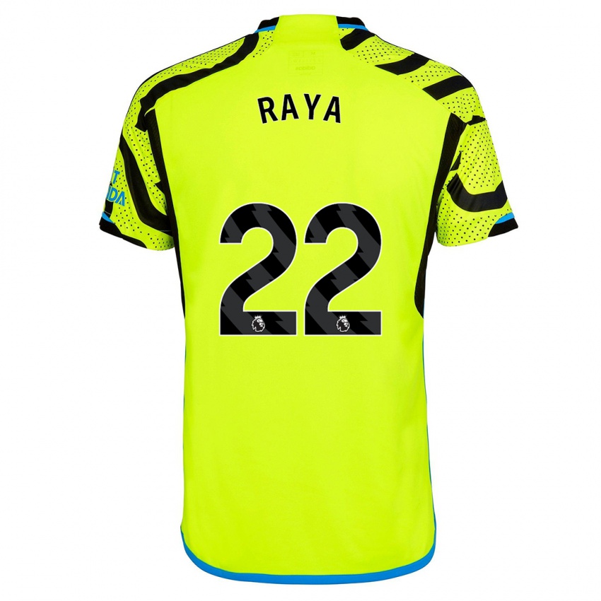 Mænd David Raya #22 Gul Udebane Spillertrøjer 2023/24 Trøje T-Shirt