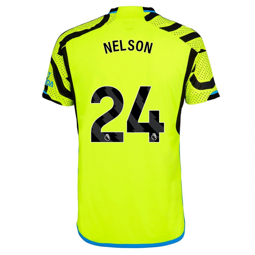 Mænd Reiss Nelson #24 Gul Udebane Spillertrøjer 2023/24 Trøje T-Shirt