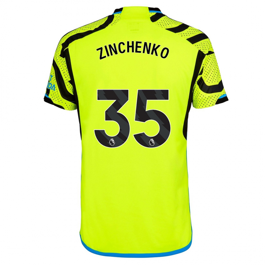 Mænd Oleksandr Zinchenko #35 Gul Udebane Spillertrøjer 2023/24 Trøje T-Shirt
