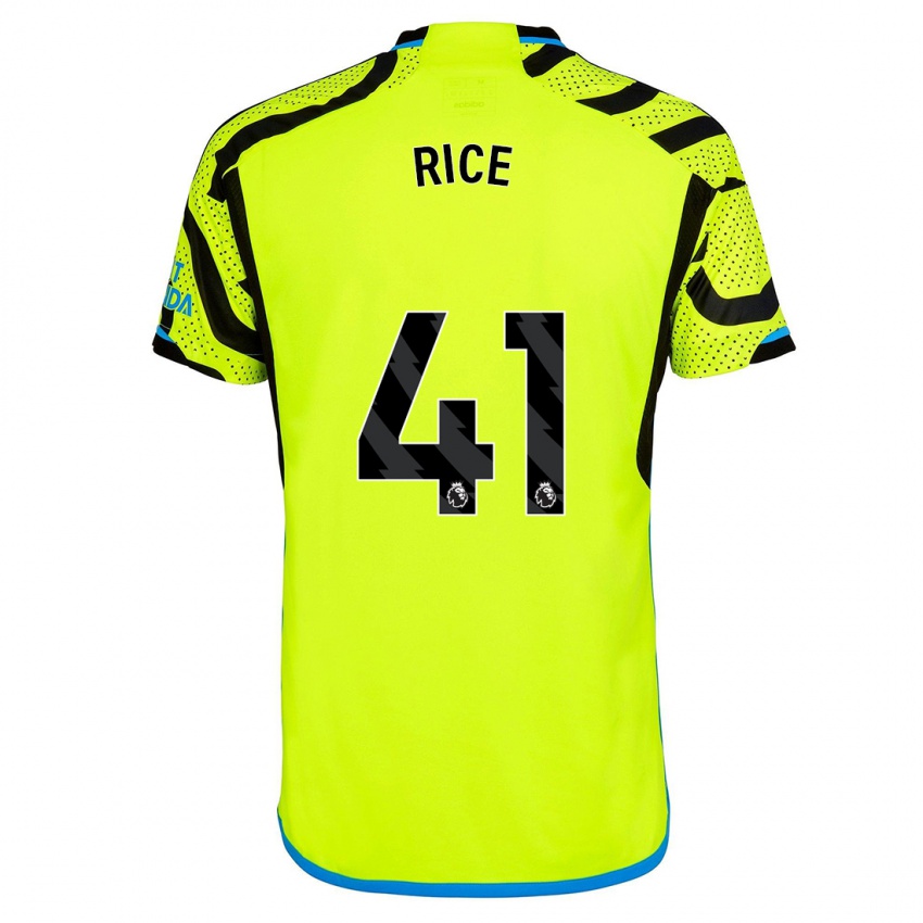 Mænd Declan Rice #41 Gul Udebane Spillertrøjer 2023/24 Trøje T-Shirt
