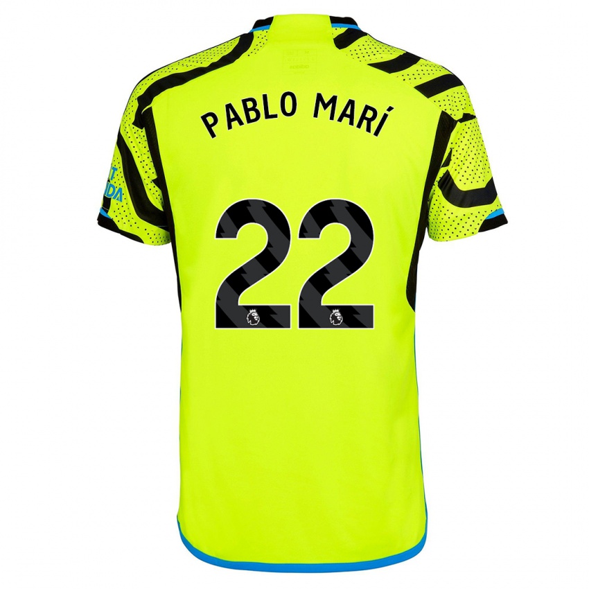 Mænd Pablo Mari #22 Gul Udebane Spillertrøjer 2023/24 Trøje T-Shirt