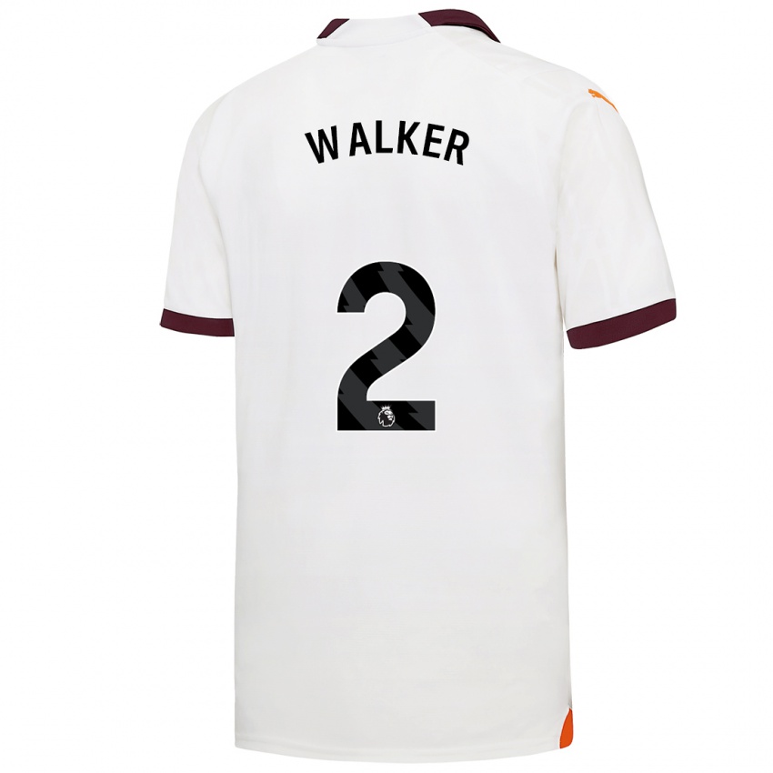Mænd Kyle Walker #2 Hvid Udebane Spillertrøjer 2023/24 Trøje T-Shirt