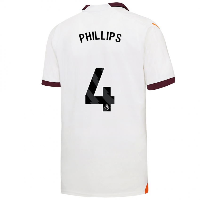 Mænd Kalvin Phillips #4 Hvid Udebane Spillertrøjer 2023/24 Trøje T-Shirt