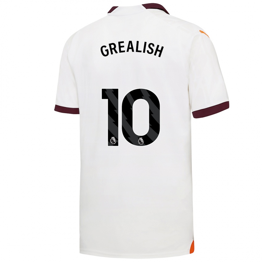 Mænd Jack Grealish #10 Hvid Udebane Spillertrøjer 2023/24 Trøje T-Shirt