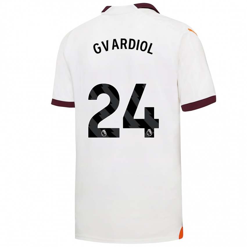 Mænd Josko Gvardiol #24 Hvid Udebane Spillertrøjer 2023/24 Trøje T-Shirt
