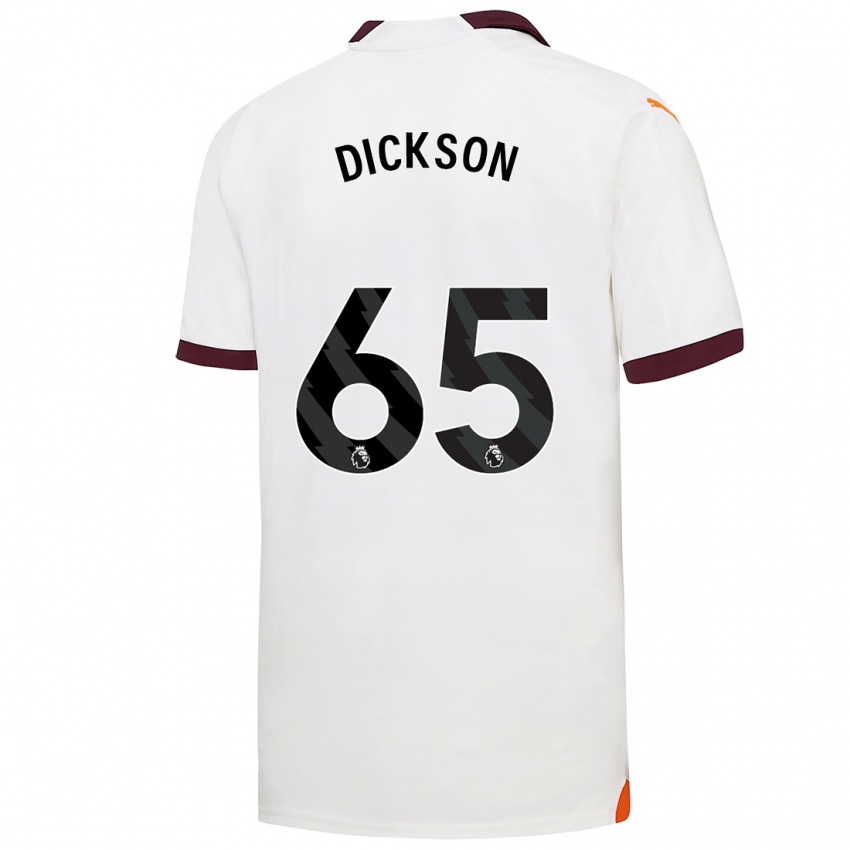 Mænd Will Dickson #65 Hvid Udebane Spillertrøjer 2023/24 Trøje T-Shirt
