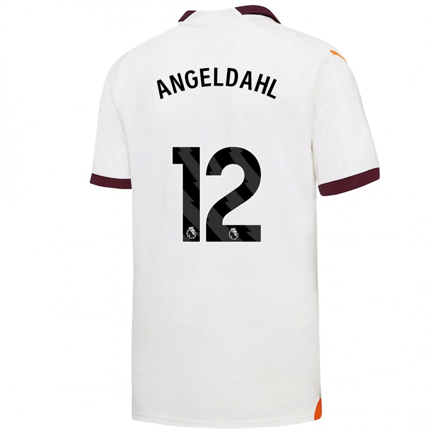 Mænd Filippa Angeldahl #12 Hvid Udebane Spillertrøjer 2023/24 Trøje T-Shirt