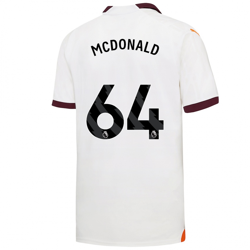 Mænd Rowan Mcdonald #64 Hvid Udebane Spillertrøjer 2023/24 Trøje T-Shirt