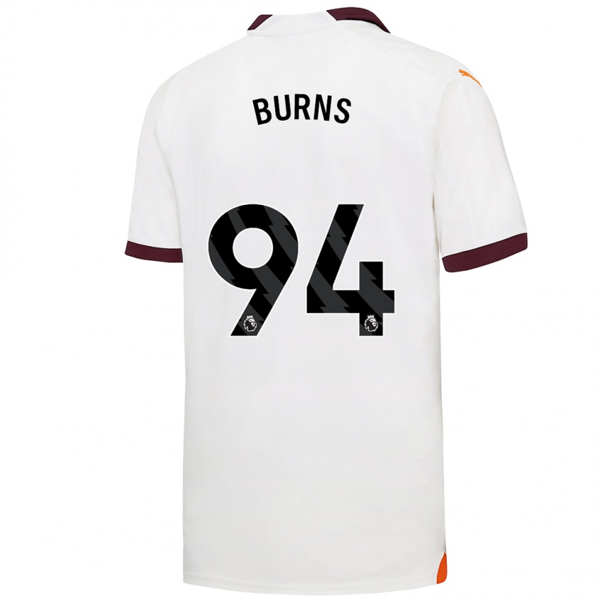 Mænd Finley Burns #94 Hvid Udebane Spillertrøjer 2023/24 Trøje T-Shirt