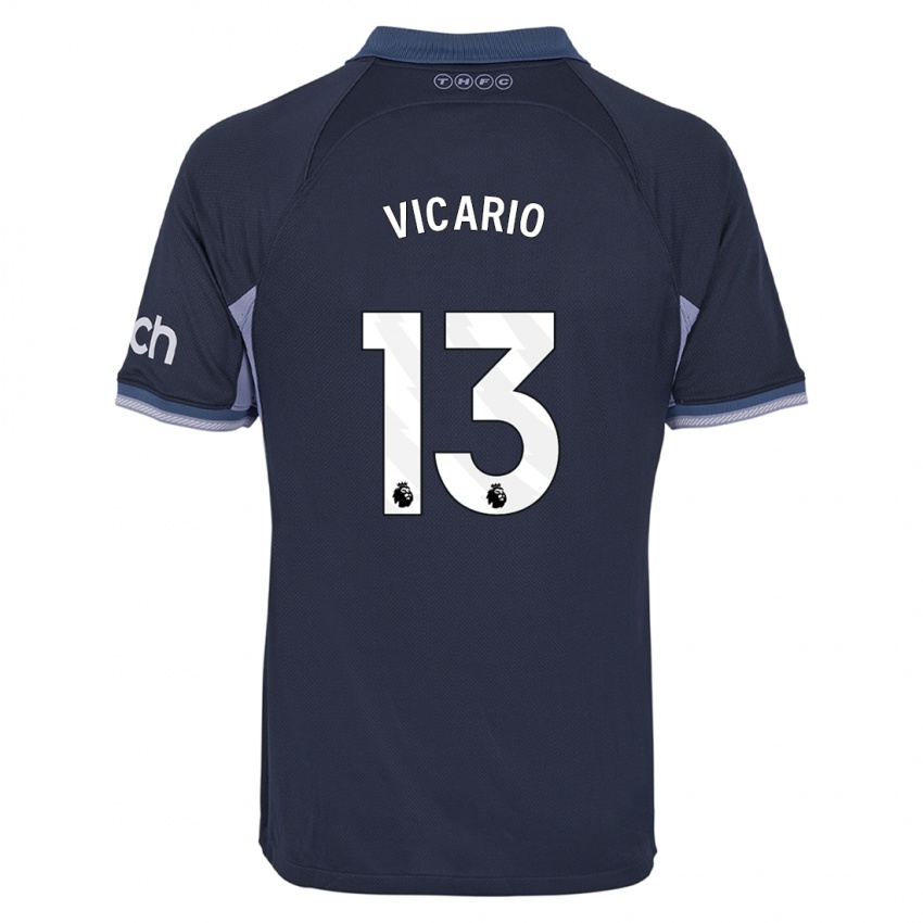 Mænd Guglielmo Vicario #13 Mørkeblå Udebane Spillertrøjer 2023/24 Trøje T-Shirt
