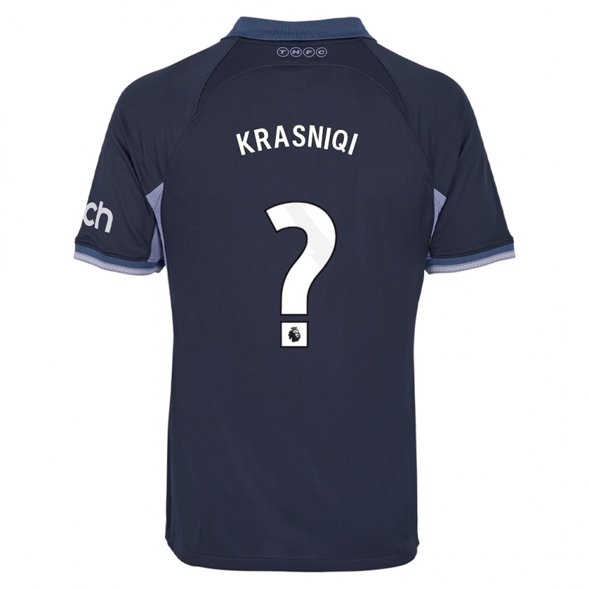 Mænd Elliot Krasniqi #0 Mørkeblå Udebane Spillertrøjer 2023/24 Trøje T-Shirt