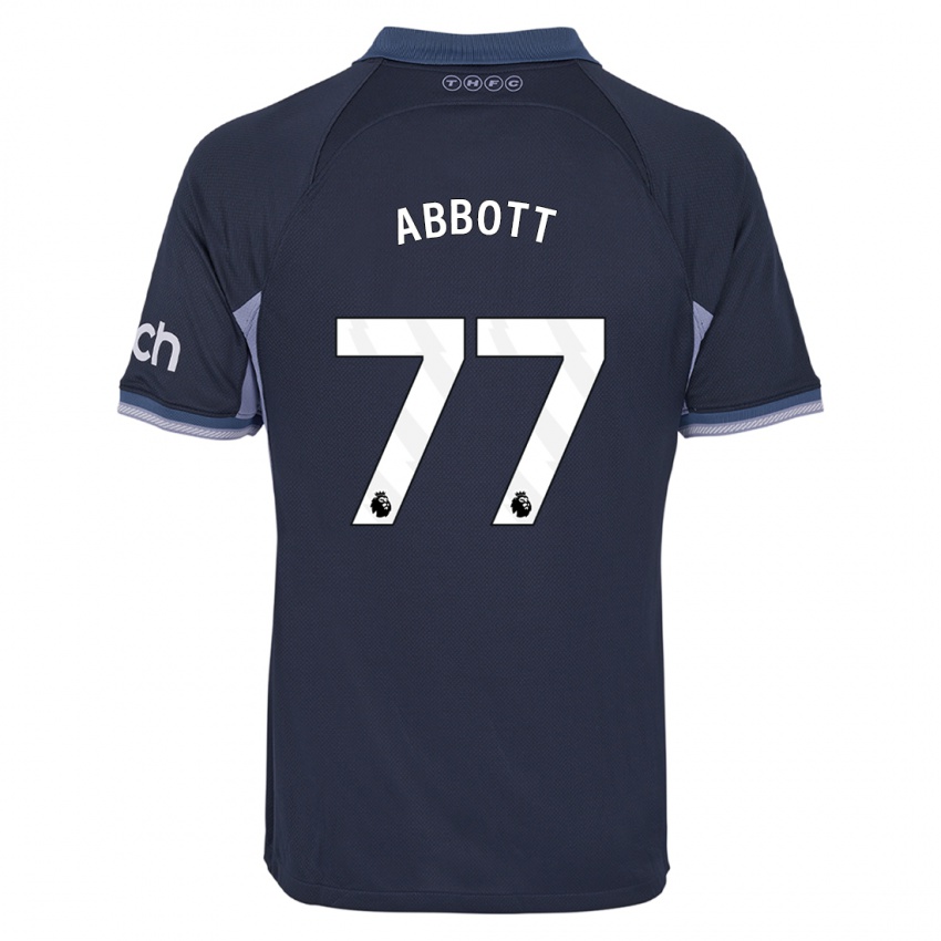 Mænd George Abbott #77 Mørkeblå Udebane Spillertrøjer 2023/24 Trøje T-Shirt