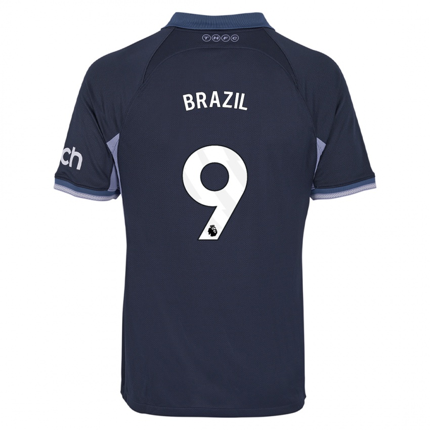 Mænd Ellie Brazil #9 Mørkeblå Udebane Spillertrøjer 2023/24 Trøje T-Shirt